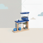 Woods– Stijlvol&Educatief– Houten Openbaar Vervoer Speelset Terminal | Educatief Speelgoed