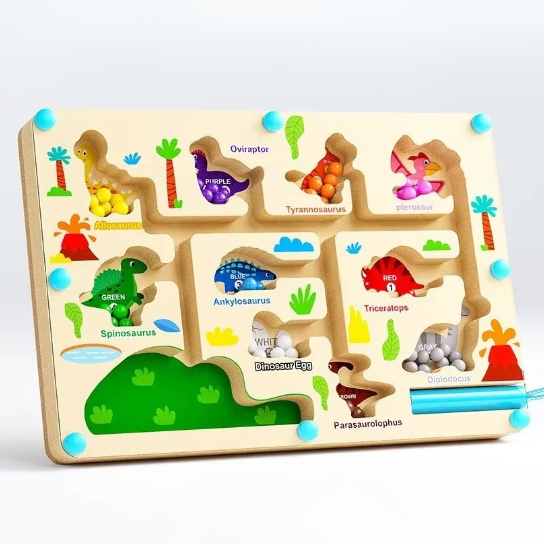 3_c2022830-c5e9-48ae-b081-35ebc0e51e55 Learning Labyrinth™ – Hand- en oogcoördinatie – Magnetisch speelbord Dinosaurus | Educatief Speelgoed - Afbeelding 1