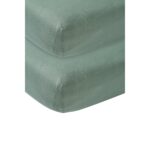 Hoeslaken Meyco 2st Wieg 40x80/90 Stone Green
