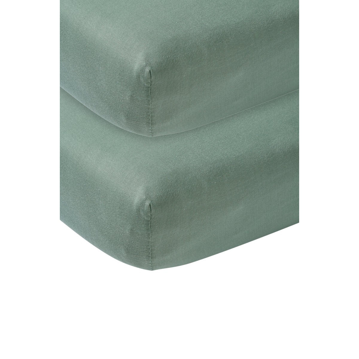 Hoeslaken Meyco 2st Wieg 40x80/90 Stone Green Hoeslaken Meyco 2st Wieg 40x80/90 Stone Green - Afbeelding 1