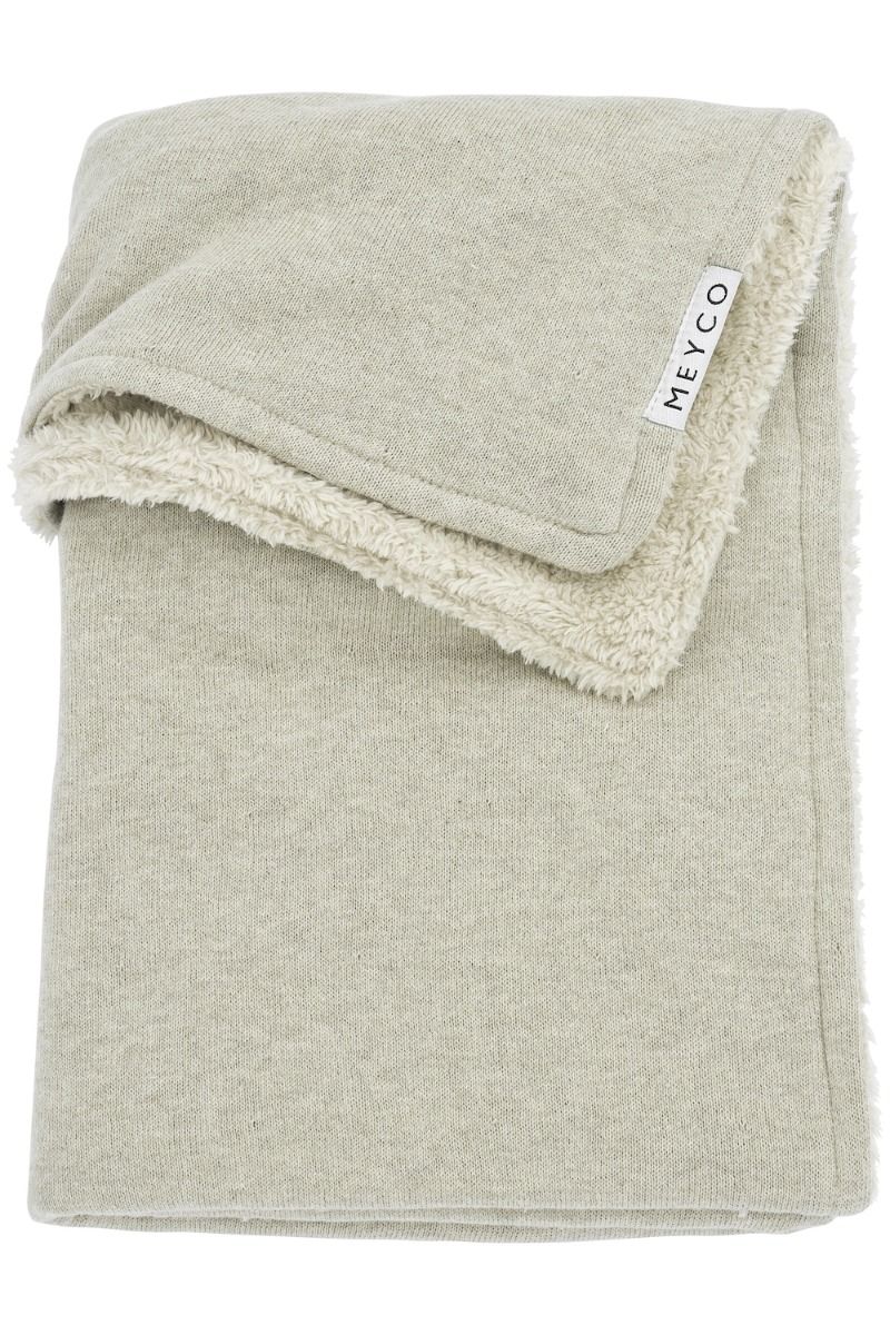 Deken Ledikant Meyco Knit Basic Teddy Sand Melange Deken Ledikant Meyco Knit Basic Teddy Sand Melange - Afbeelding 1