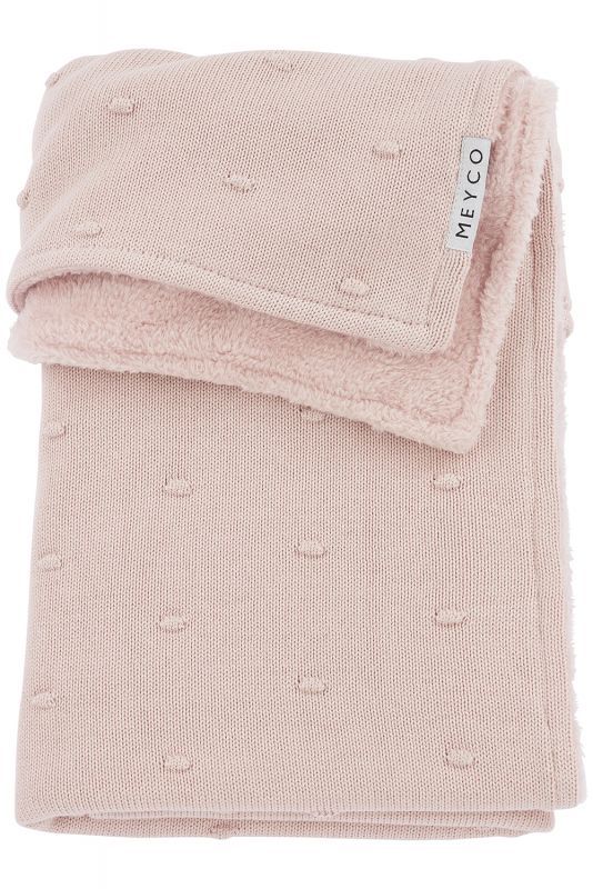 Deken Ledikant Meyco Mini Knots Teddy Soft Pink - Afbeelding 1