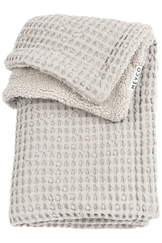 Deken Ledikant Meyco Wafel Teddy Greige Deken Ledikant Meyco Wafel Teddy Greige - Afbeelding 1