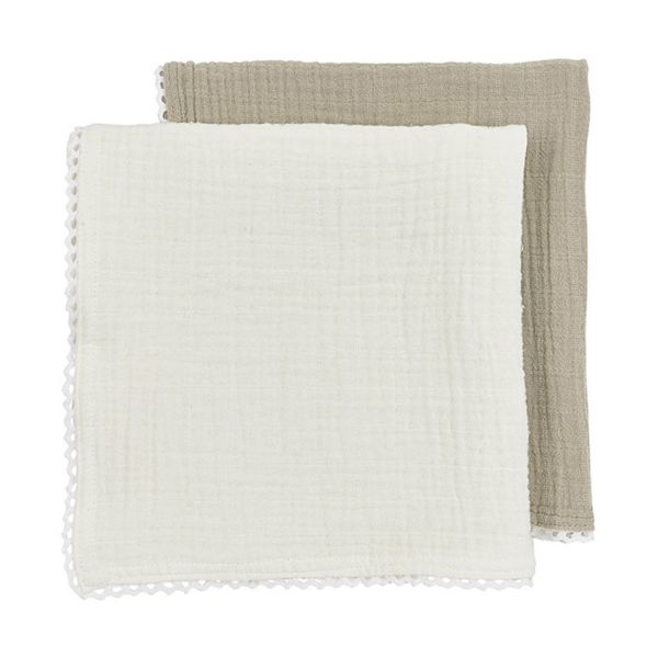 Luier Meyco Pre Washed Kant Offwhite/Sand 2-pack Luier Meyco Pre Washed Kant Offwhite/Sand 2-pack - Afbeelding 1