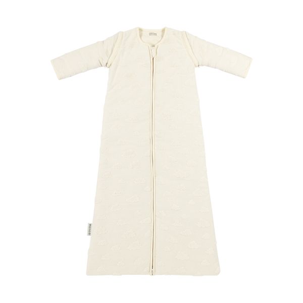 Slaapzak Winter Meyco Afritsbare Mouw Jacquard Clouds Natural 90cm - Afbeelding 1