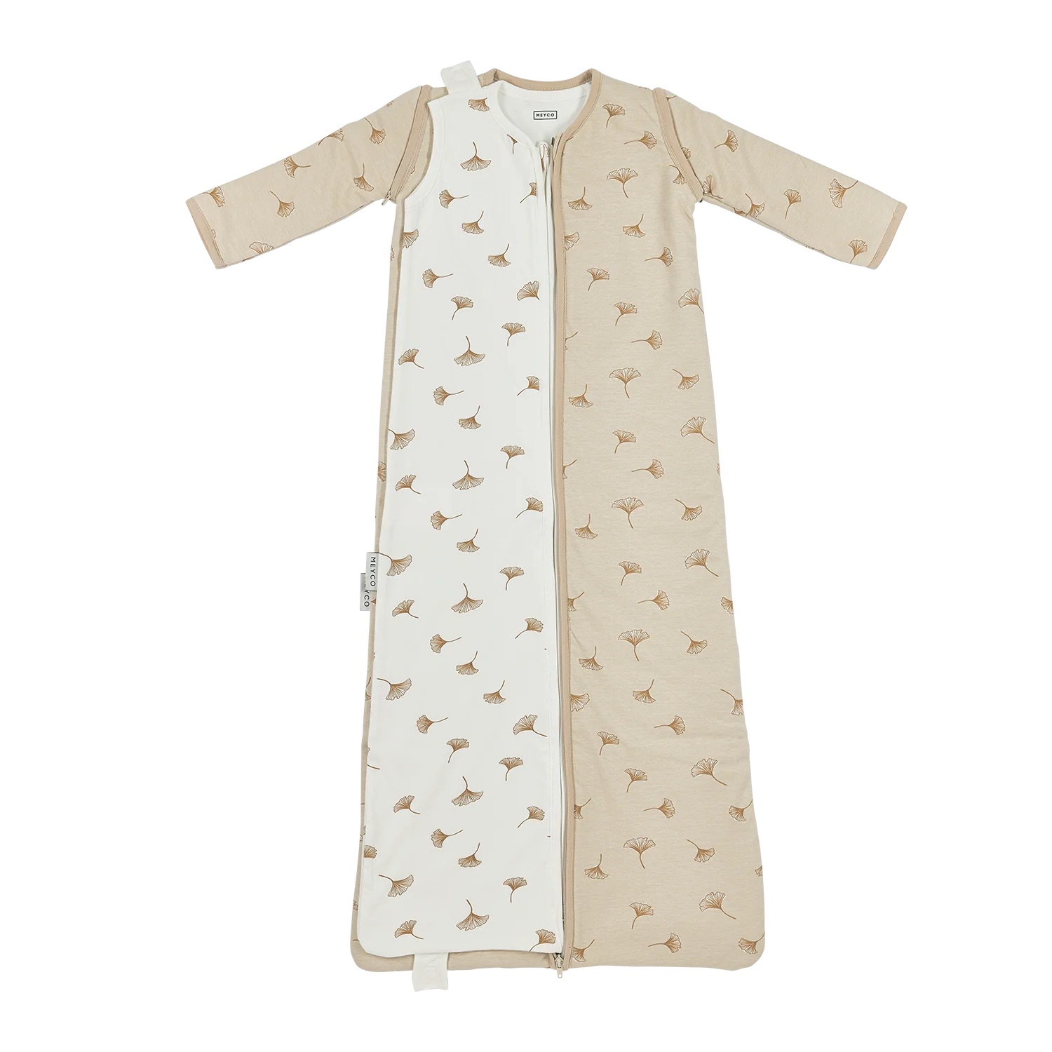 Slaapzak 4-seizoenen Meyco Interlock Jersey Ginkgo Soft Sand - Afbeelding 1