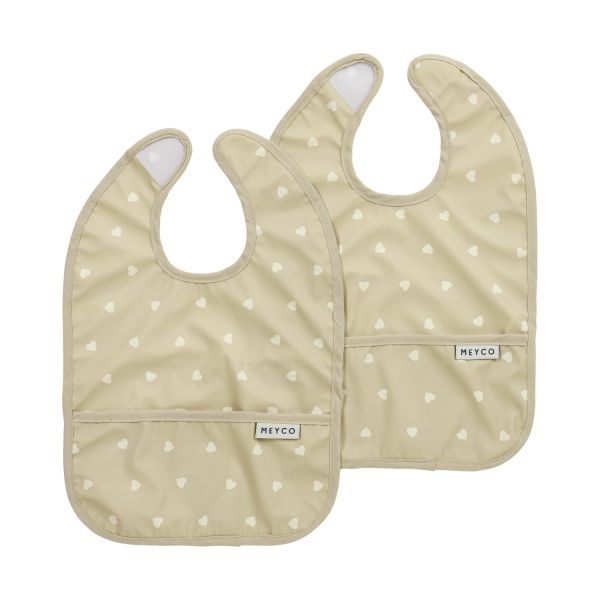 Slabber Meyco Met Opvangbakje Sweet Heart Sand/Soft Sand 2-pack - Afbeelding 1