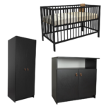 Babykamer Colorfull Home Yara met Meegroei Ledikant Luca V2 Pure Black