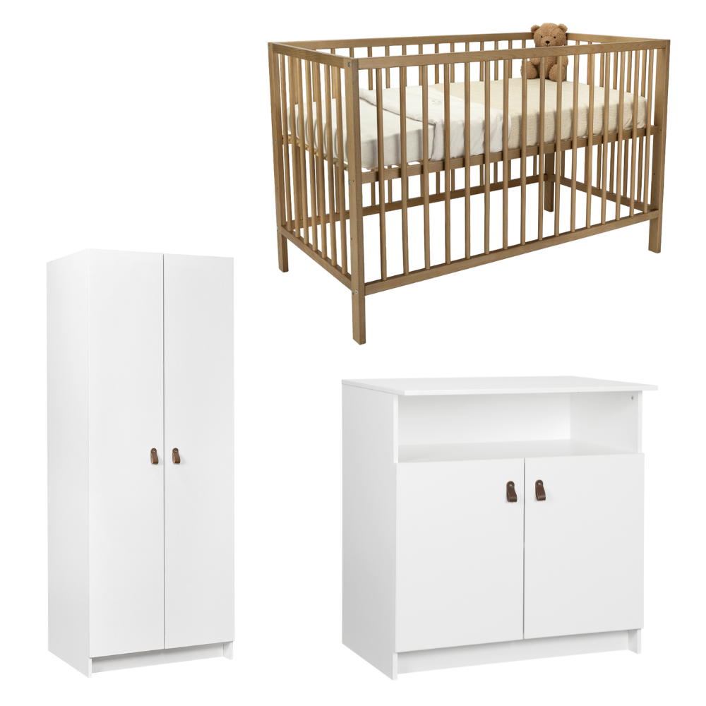 Babykamer Colorfull Home Jasper met Meegroei Ledikant Luca V2 Pure Walnut Babykamer Colorfull Home Jasper met Meegroei Ledikant Luca V2 Pure Walnut - Afbeelding 1