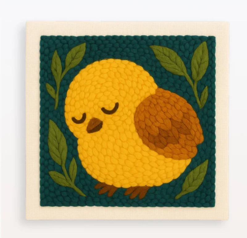 4_1123ab9c-f835-434d-a5b6-fffb995e8295 ThreadArt– Handgemaakt&Kleurrijk– Dieren Borduurset Kuiken | Educatief Speelgoed - Afbeelding 1