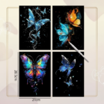 GlowArt– Glow-in-the-dark – Kraskaarten Set Vlinder | Educatief Speelgoed