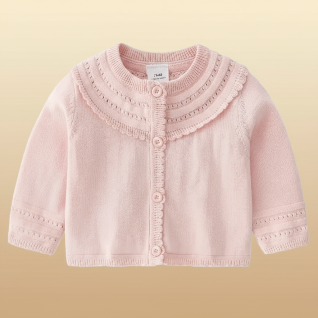 4_3b681801-21fe-4b74-b60f-9a68e1fd0c5e CozyCub– Comfortabel&Modieus– Gebreide Kinder Cardigan Sweater Lichtroze / 110 (2-3 jaar) | Educatief Speelgoed - Afbeelding 1