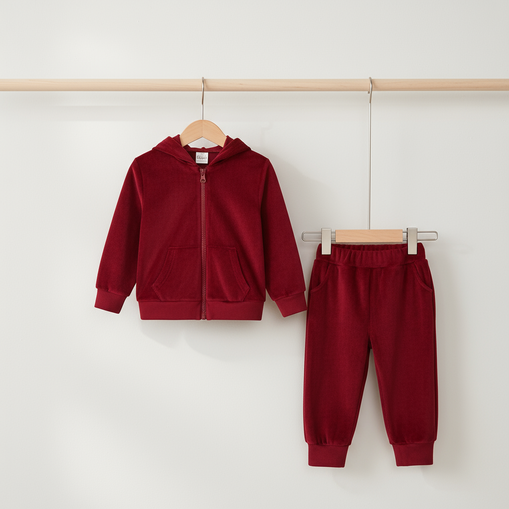 4_5b40e123-2546-4f08-ab52-17e6b65c0a76 Mini Fashion™ – Zacht en warm – Joggingpak Rood / 100 (2–3 jaar) | Educatief Speelgoed - Afbeelding 1