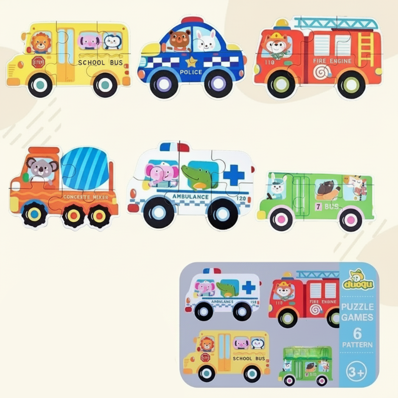 4_b45eb29e-6e9e-4276-858c-efe4ce887748 BrainBox– Leren&Spelen– 3D Houten Puzzel Verkeer | Educatief Speelgoed - Afbeelding 1