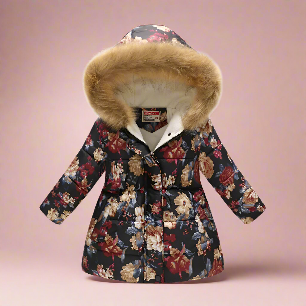 4_b916c542-3401-41db-a02d-a05bbdb28542 CozyTrend– Elegant&Knus– Gewatteerde Winterjas voor meisjes Bruin gebloemd / 120 (5-6 jaar) | Educatief Speelgoed - Afbeelding 1