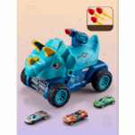 TurboRex– Avontuurlijk&Interactief– Dinosaurus Speelgoedauto Blauw - 6 Auto / 3 auto's | Educatief Speelgoed