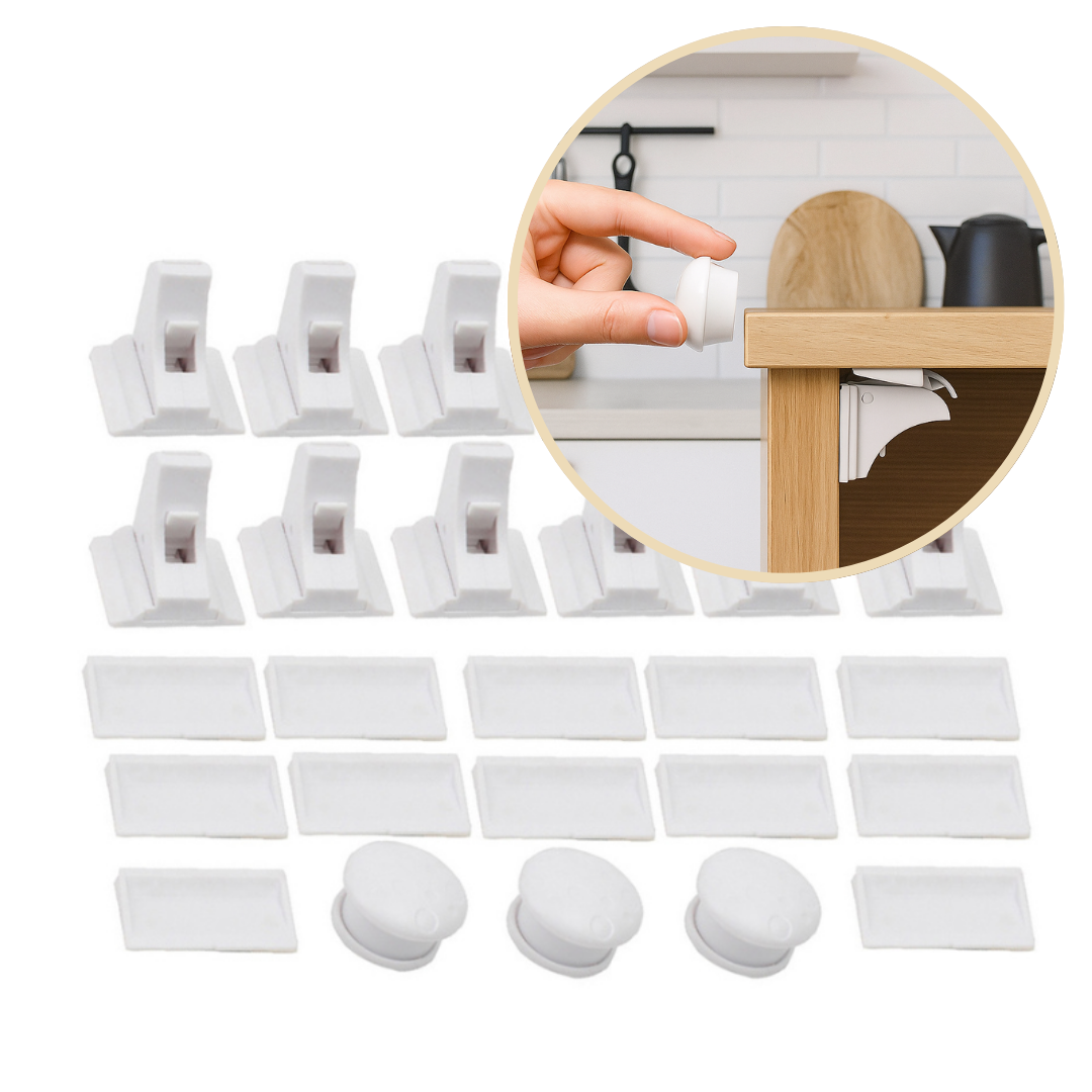 4_e1e79689-53de-4c60-a96d-9e634de1fae9 SafeSpace Click– Onzichtbare Bescherming – Magnetisch Kinderslot Zonder Boren 12x Lockie incl. 3x sleutels | Educatief Speelgoed - Afbeelding 1