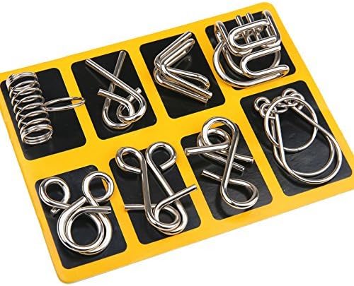 518l-1QwDmL._AC Metal Puzzle Ring Set™ - Metalen puzzelpret - Puzzelring Geel | Educatief Speelgoed - Afbeelding 1
