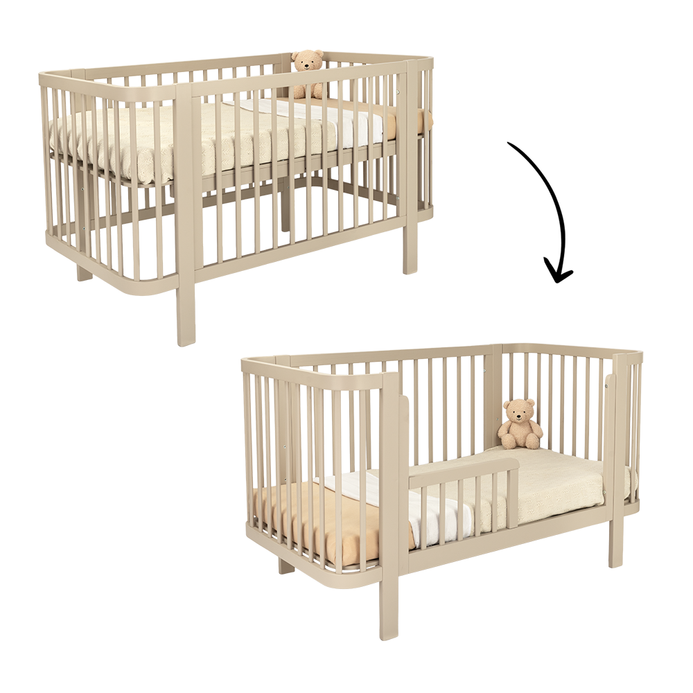 Meegroei Ledikant Novi at Home® Klara Incl. Bedzijde 70x140 Sand Meegroei Ledikant Novi at Home® Klara Incl. Bedzijde 70x140 Sand - Afbeelding 1