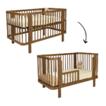 Meegroei Ledikant Novi at Home® Klara Incl. Bedzijde 70x140 Walnut