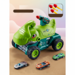 TurboRex– Avontuurlijk&Interactief– Dinosaurus Speelgoedauto Groen - 6 Auto / 3 auto's | Educatief Speelgoed