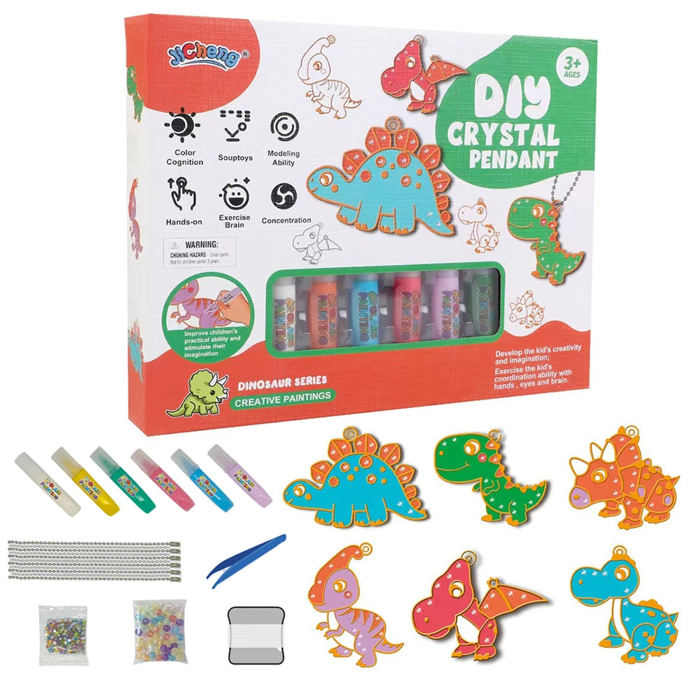 5_5920ba85-8938-417d-a604-dde4d62b3969 Pendant Craft Set™ - Kunst met een magisch vleugje - DIY Hangerset Dino's | Educatief Speelgoed - Afbeelding 1