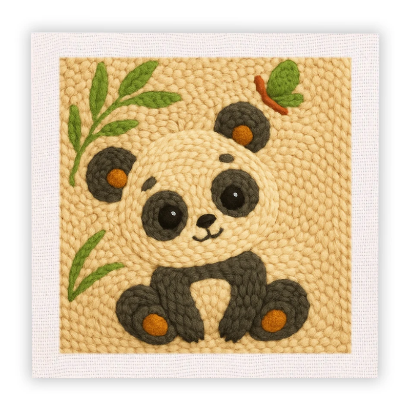 5_87d9c8b2-d1b2-4466-88a3-4ee675559a22 ThreadArt– Handgemaakt&Kleurrijk– Dieren Borduurset Panda | Educatief Speelgoed - Afbeelding 1
