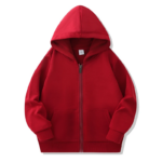 CoolKids– Stoer&Warm– Hoodie met rits Donkerrood / 130 (6-7 jaar) | Educatief Speelgoed