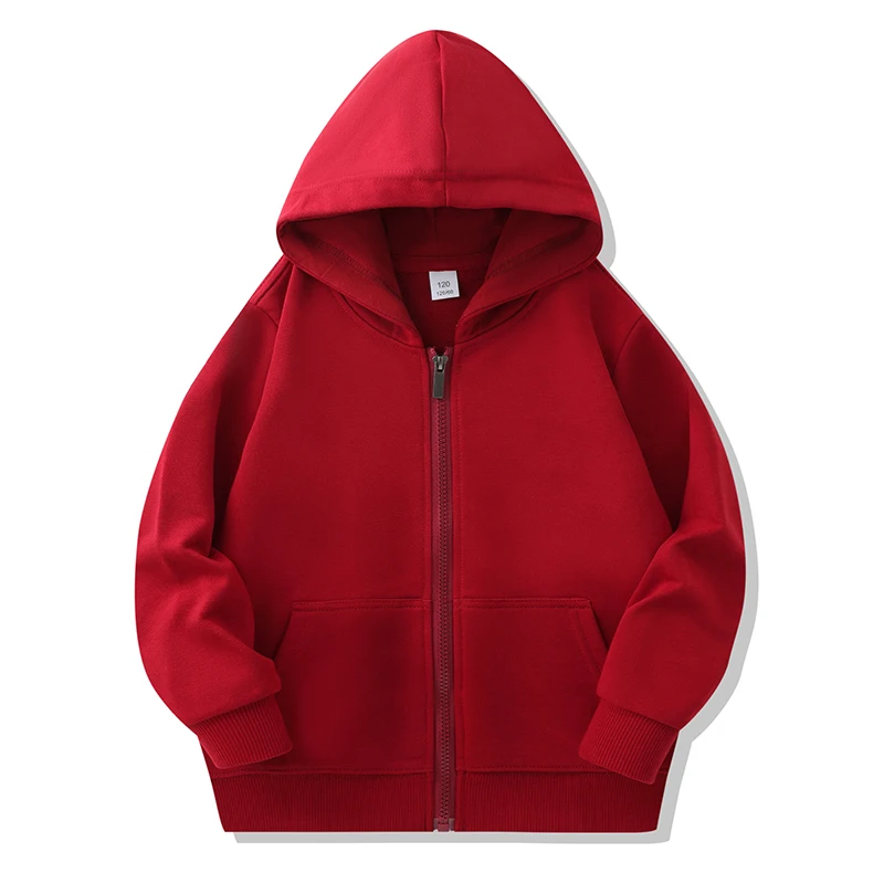 5_f0ac7695-b2e6-43b0-93b6-741377fb59f9 CoolKids– Stoer&Warm– Hoodie met rits Donkerrood / 130 (6-7 jaar) | Educatief Speelgoed - Afbeelding 1