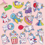 GemArt– Schattig&Glanzend– Diamant Painting Stickers Eenhoorn B | Educatief Speelgoed