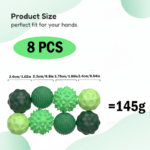 MagniFun– Rustgevend&Leuk– Magnetische Siliconen Ballen Groen / 8 | Educatief Speelgoed