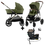 Kinderwagen Cybex Gazelle S Moss Green/Khaki + Autostoel Jacky Pro 360° Dark Taupe&Base