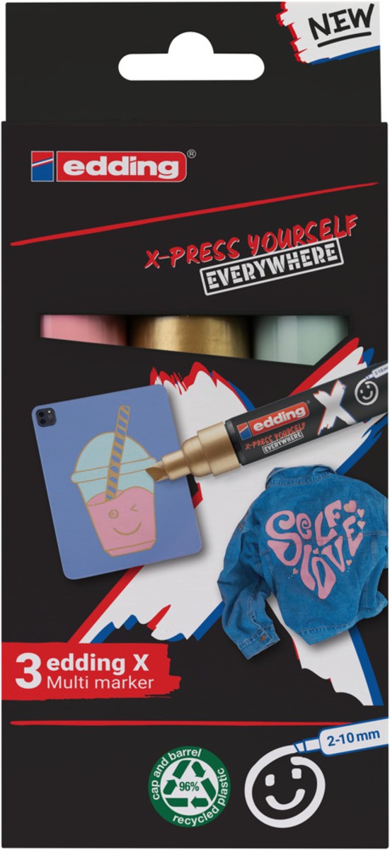edding 6900 X Multi Marker - 3 stuks - pastel edding 6900 X Multi Marker - 3 stuks - pastel - Afbeelding 1