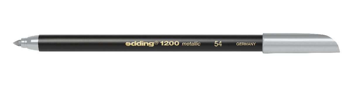edding 1200 colour pen metallic - 1 tot 3 mm - zilver