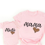 Mini Fashion™ - Mama&Dochter - Matchende Shirt&Romper Roze - Mama / Baby's  80 - (18-24 maanden) | Educatief Speelgoed