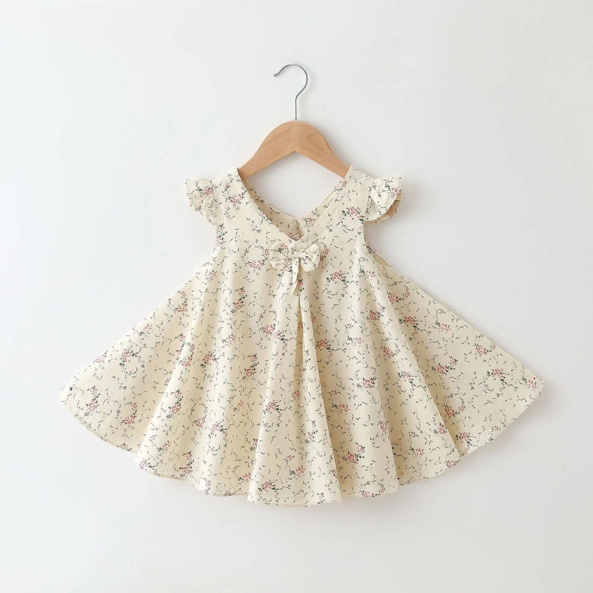 6_1 Mini Fashion™ - Speels&Elegant - Meisjes Zomer Jurk Lavendel Bloemig / 110 (3-4 jaar) | Educatief Speelgoed - Afbeelding 1