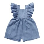 Mini Fashion™ - Zomers&Schattig - Kinder Jumpsuit Meisjes Blauw / 73 (6-9 maanden) | Educatief Speelgoed