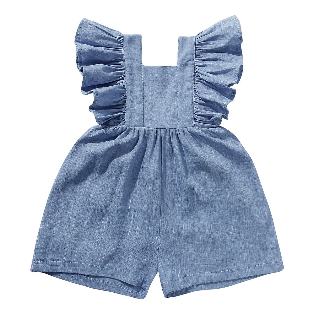 6_2 Mini Fashion™ - Zomers&Schattig - Kinder Jumpsuit Meisjes Blauw / 100 (2-3 jaar) | Educatief Speelgoed - Afbeelding 1