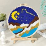 SoftLoop– Zacht&Creatief– DIY Punch Needle Thuisdecor Set Maansterren | Educatief Speelgoed