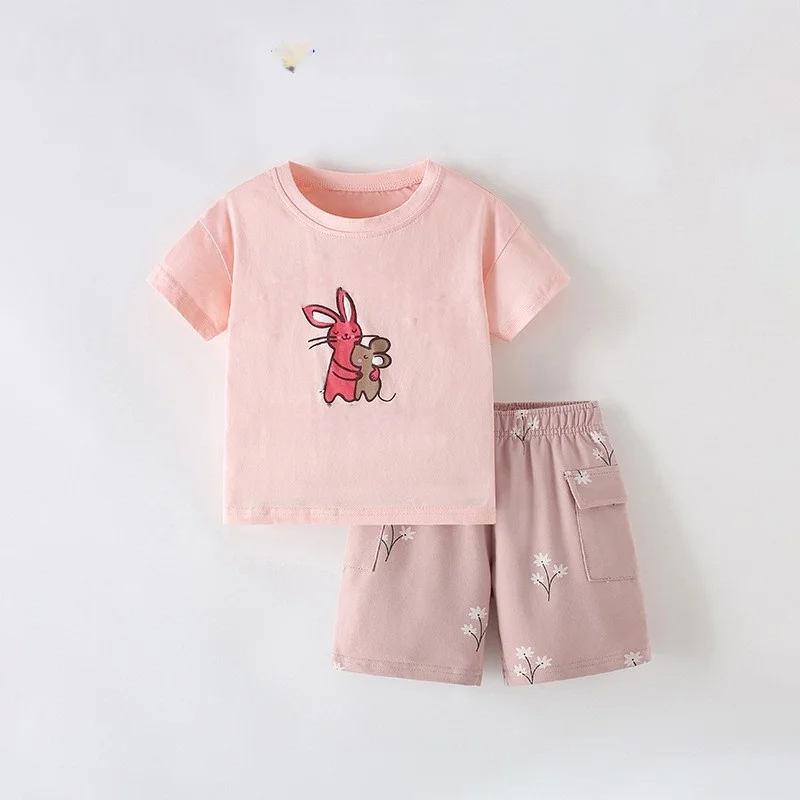 6_5ba00fbb-81dc-4203-af4a-4670041721f2 SunnyBloom– Zomer&Schattig– Matchende Zomerset Roze konijntje omhelzing / 110 (3-4 jaar) | Educatief Speelgoed - Afbeelding 1