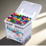 HighlightPro– Dubbel&Kleurrijk– Geurloze&Afwasbare Schoolstiften 48 kleuren | Educatief Speelgoed