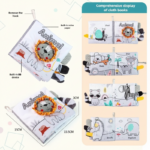 SoftTails– Kleurrijk&Sensorisch– Baby staartboekje Dierenstofboek | Educatief Speelgoed