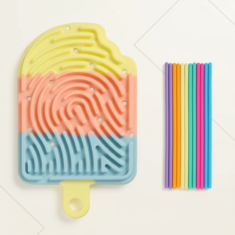 6_9a74e8a4-4802-4ffe-8d41-894d5f4ce45d FidgetFrost– Speels&Zacht– Siliconen Busy Board Kleurrijke ijslolly's | Educatief Speelgoed - Afbeelding 1