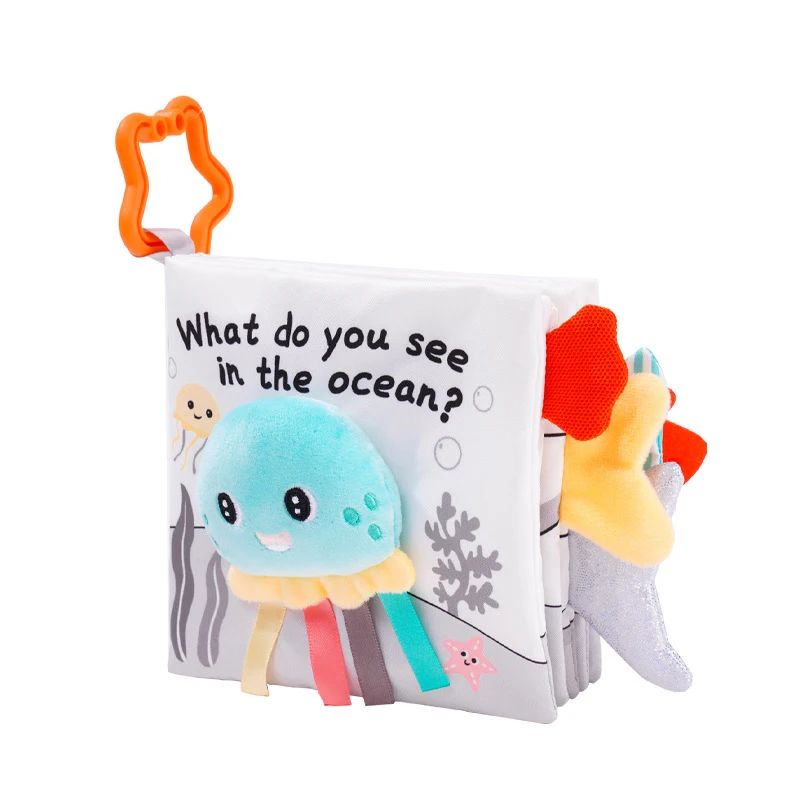 6_b64dffd2-4aa3-4a91-b0a5-e5d50e0308f7 Soft Sensory Book– Voelen&Ontdekken– Baby Boekje Oceaan | Educatief Speelgoed - Afbeelding 1