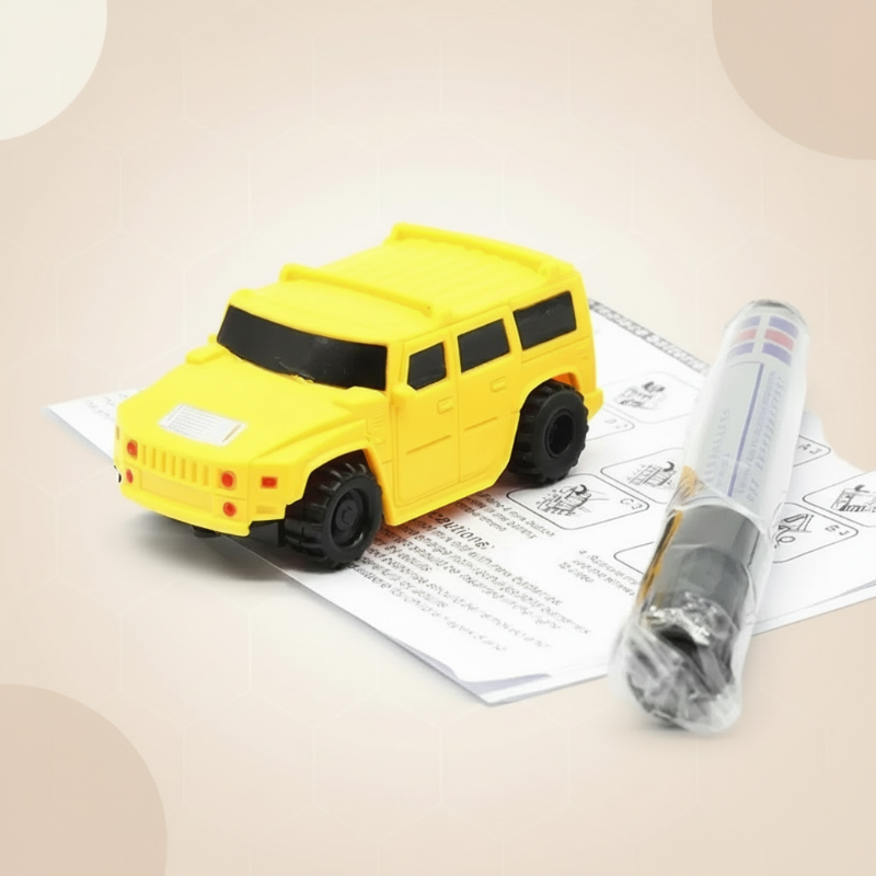 6_bed975f3-1d5b-4d3d-96df-2e56fd633529 LineDrive– Creatief&Interactief– Auto met Magische Penbesturing Gele Auto | Educatief Speelgoed - Afbeelding 1