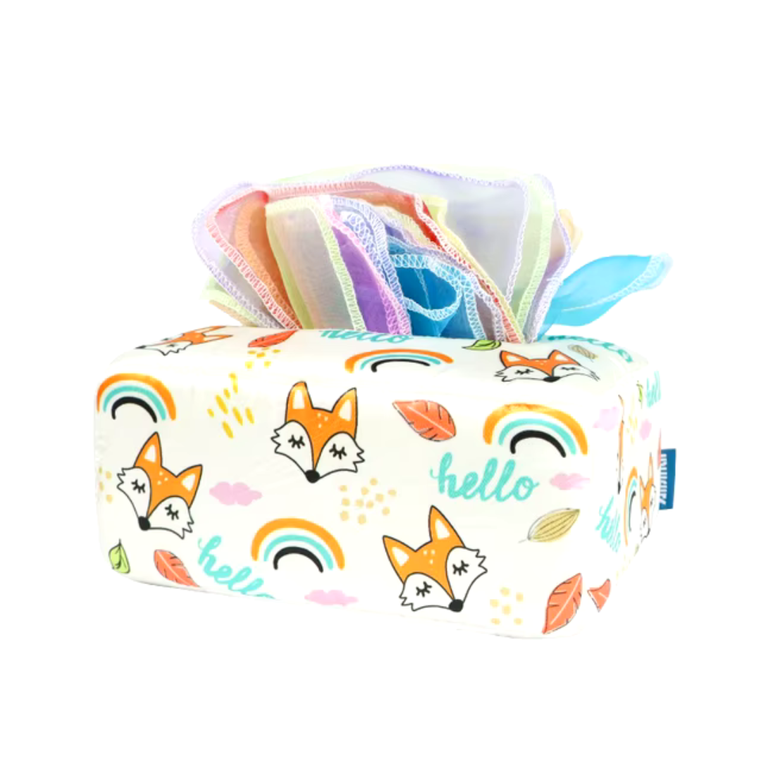 6_f593d09e-da3d-4b12-acb1-528c2e9dd5f6 KleurenKracht– Ontwikkeling&Zintuigen– Montessori Sensorische Tissuebox Vosjes | Educatief Speelgoed - Afbeelding 1