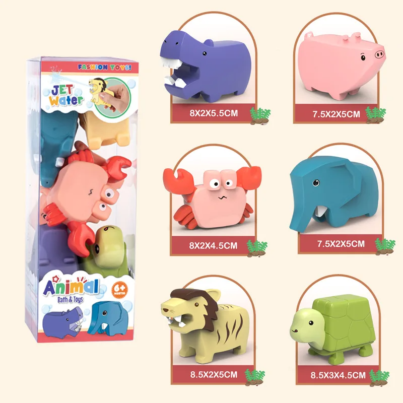 6pcs_b Bath Buddies™ – Dolle Dieren Douche – Bad Speelgoed Waterpistool 6 Stuks | Educatief Speelgoed - Afbeelding 1
