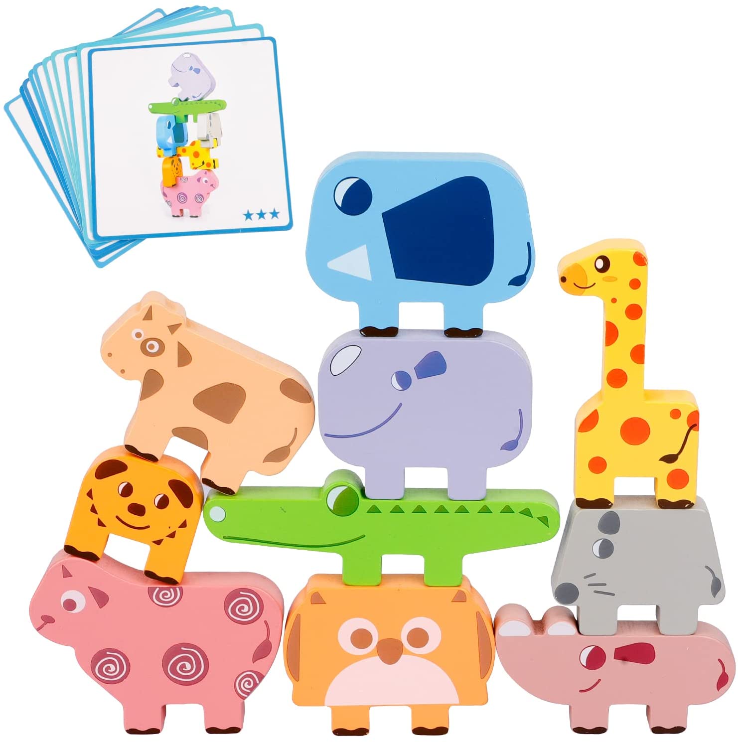710ih-CHuBL._AC_SL1500 Animal Stacking™ - Verbetert het herkenningsvermogen - Stapelspel | Educatief Speelgoed - Afbeelding 1