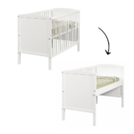 Meegroei Ledikant/Co-sleeper Colorfull Home Lya2 Beuken White 60x120