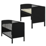 Meegroei Ledikant/Co-sleeper Colorfull Home Lya2 Beuken Black 60x120